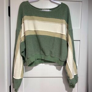 Free people Pablo alto women’s pullover. Cream,tan,green. Size medium.